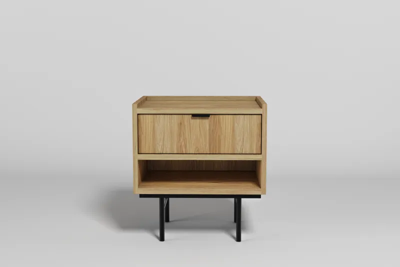 Dravo Sängbord 40 cm, Naturlig hickory / naturlig ekton