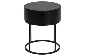 Hastane Sängbord 40 cm Rund i Trä med Metallunderrede - Svart - Möbler - Bord & matgrupper - Avlastningsbord - Sängbord & nattduksbord