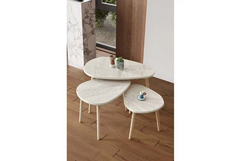 Horatio Satsbord 80 cm - Sand - Möbler - Bord & matgrupper - Avlastningsbord - Satsbord