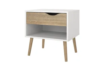 Hostafranc Sängbord 50,2 cm - Vit - Möbler - Bord & matgrupper - Avlastningsbord - Sängbord & nattduksbord