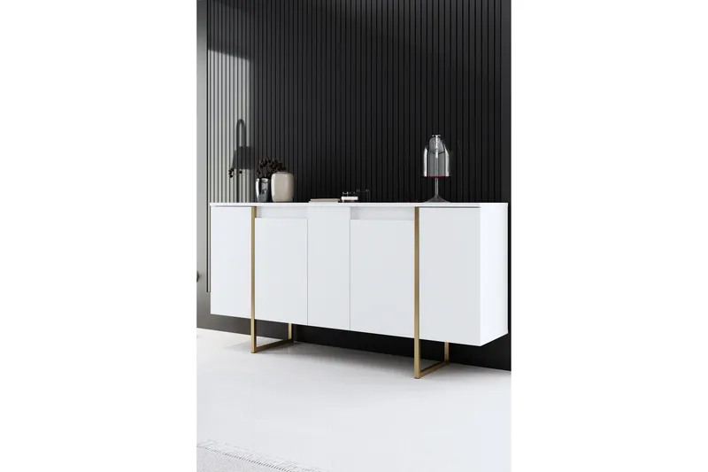 Luxe Konsollbord 160 cm, Vit/Guld