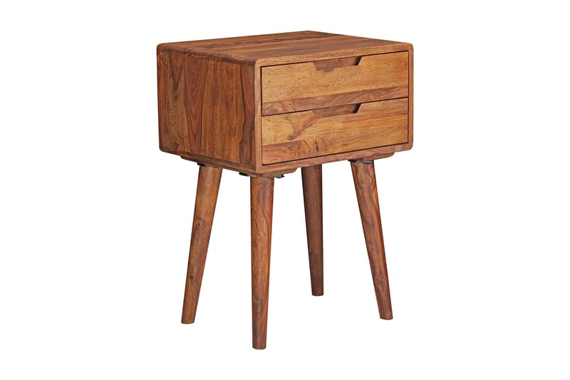 Eshott Sängbord 47 cm med Förvaring och Lådor i Trä, Brun