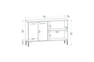 Merion Konsollbord 120 cm - Ek/Vit - Möbler - Bord & matgrupper - Avlastningsbord - Hallbord