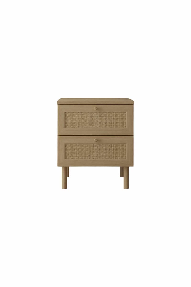 Meyloren Sängbord Rotting 50 cm med 2 Lådor, Beige
