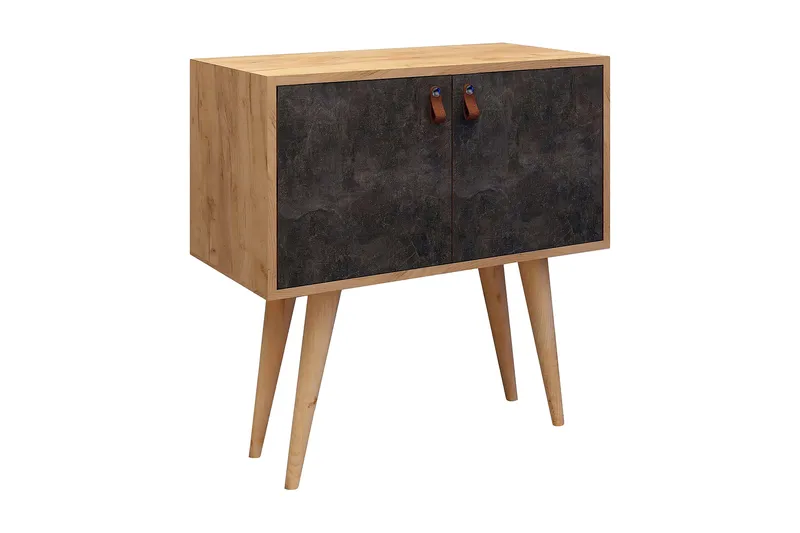Mod Design Sideboard Läderbeslag, Grå/Trä