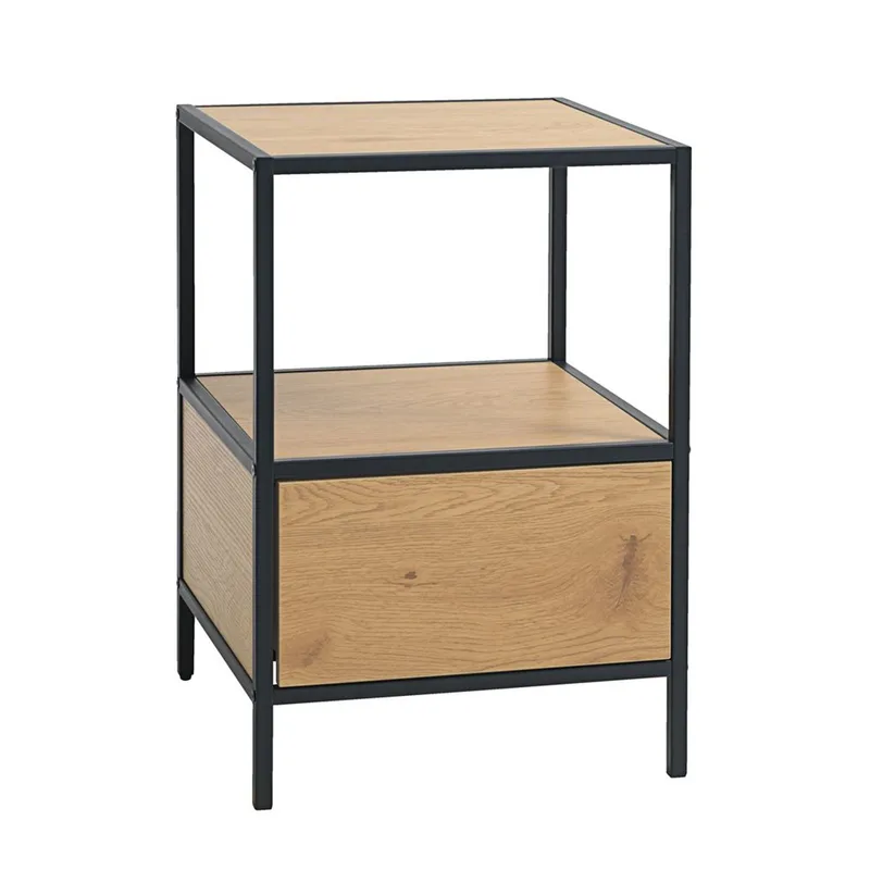 Nattduksbord/sidobord Hedvig 40x40x59 cm, ask/svart