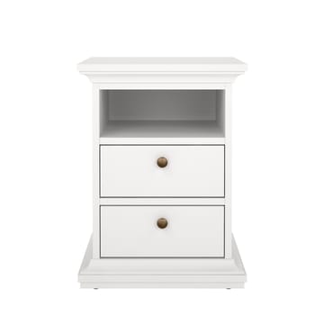 Paris Sängbord 43 cm med Förvaring och Lådor i Trä - Vit - Möbler - Bord & matgrupper - Avlastningsbord - Sängbord & nattduksbord