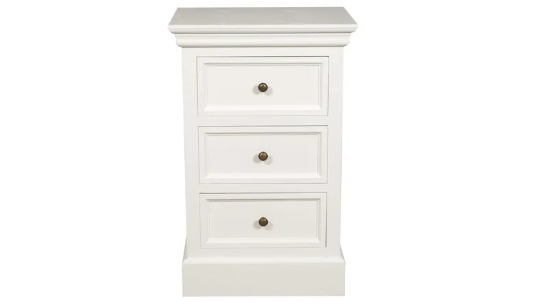 Sängbord Havin 3 Lådor 70 cm, Antikvit