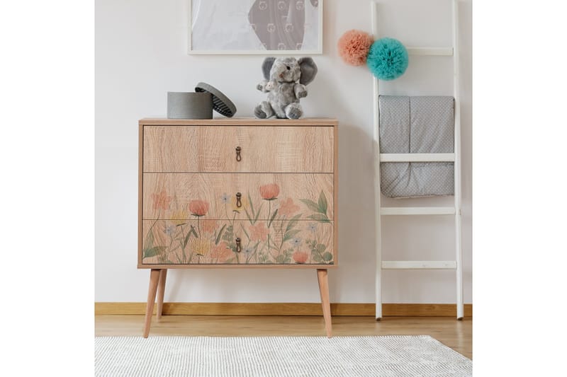Bertoaria Sängbord 80x40 cm Brun - Hanah Home - Förvaring - Förvaringsmöbler - Byrå - Hallbyrå
