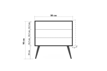 Bertoaria Sängbord 80x40 cm Brun - Hanah Home - Förvaring - Förvaringsmöbler - Byrå - Hallbyrå