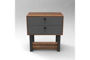 Numandro Sängbord 80 cm - Teak/Antracit - Möbler - Bord & matgrupper - Avlastningsbord - Sängbord & nattduksbord