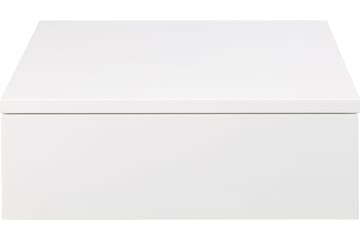 Salmani Vägghängt Sängbord med Förvaring och Lådor i Trä med Metallstativ - Vit - Möbler - Bord & matgrupper - Avlastningsbord - Sängbord & nattduksbord
