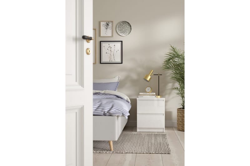 Salomns Rektangulärt Sängbord 40,4 cm i Målat Trä med Lådor - Vit - Möbler - Bord & matgrupper - Avlastningsbord - Sängbord & nattduksbord