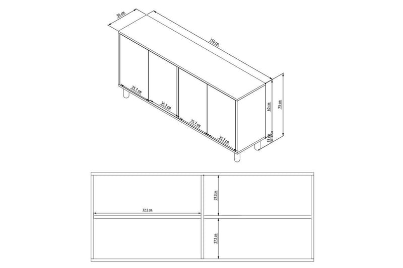Salven Konsollbord 150 cm - Ek/Vit - Möbler - Bord & matgrupper - Avlastningsbord - Hallbord