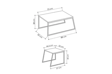 Bodsjö Satsbord 88 cm 2 Bord - Vit - Möbler - Bord & matgrupper - Avlastningsbord - Satsbord