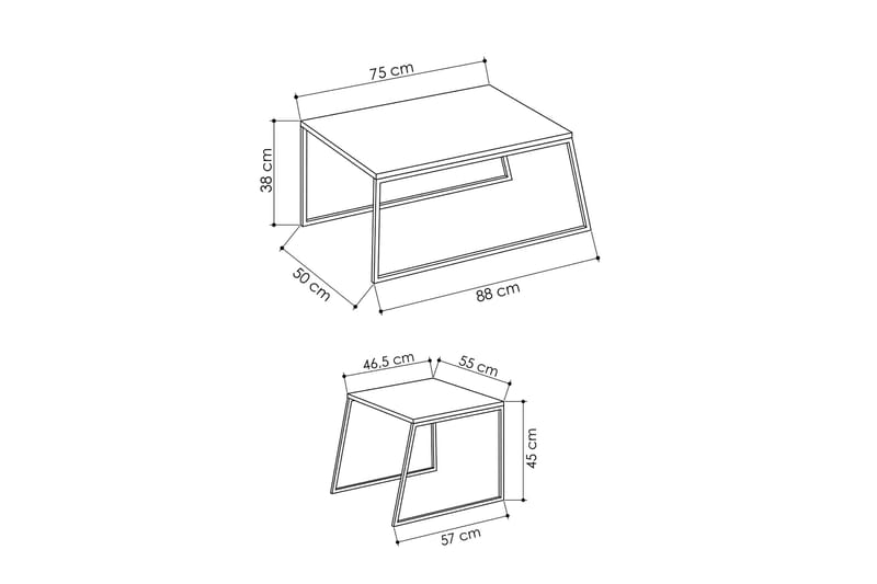 Bodsjö Satsbord 88 cm 2 Bord - Vit - Möbler - Bord & matgrupper - Avlastningsbord - Satsbord