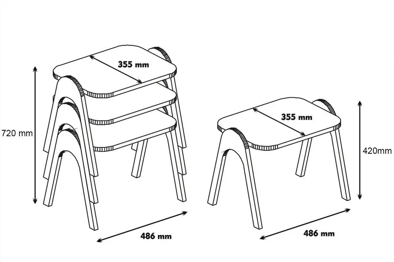 Hovdane Satsbord 49 cm 3 Bord - Brun - Möbler - Bord & matgrupper - Avlastningsbord - Satsbord
