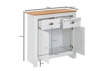 Sideboard Wohnling Melaminbelagd spånskiva tvåfärgad optik ek/vit 2 dörrar 2 lådor modern - Förvaring - Förvaringsmöbler - Sideboard & skänk