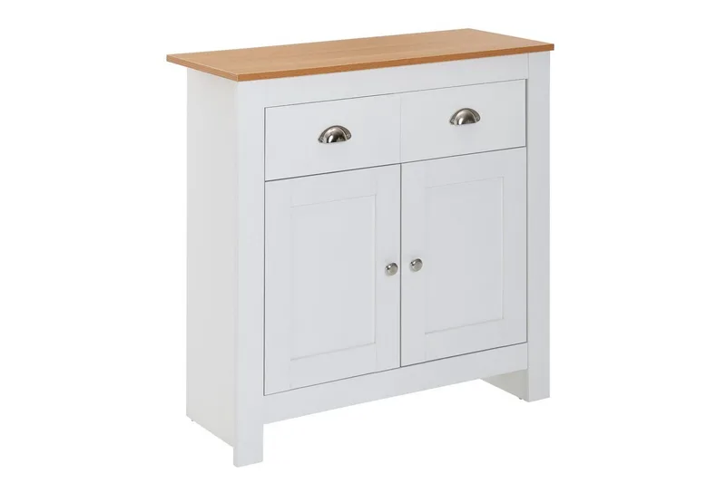 Sideboard Wohnling Melaminbelagd spånskiva tvåfärgad optik ek/vit 2 dörrar 2 lådor modern