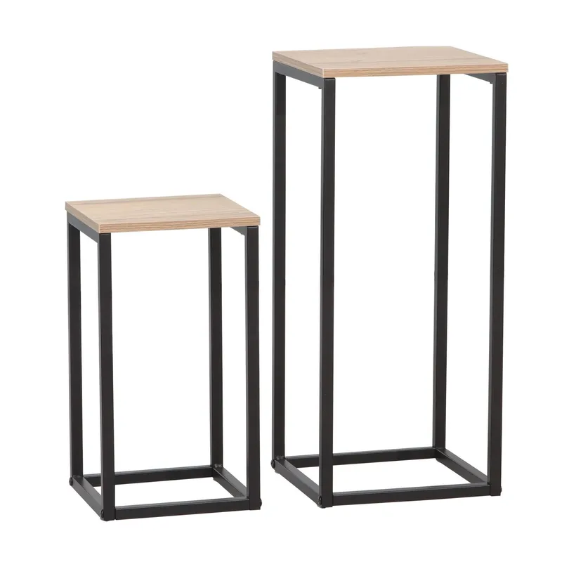 Sidobord Hannes 2-delars set 26x26x60 cm 22x22x40 cm, rustik melamin