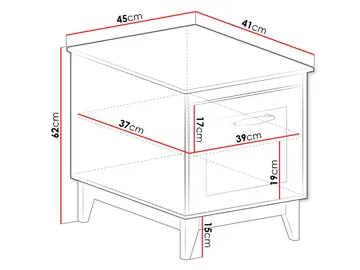Zeylor Sängbord 45 cm - Möbler - Bord & matgrupper - Avlastningsbord - Sängbord & nattduksbord