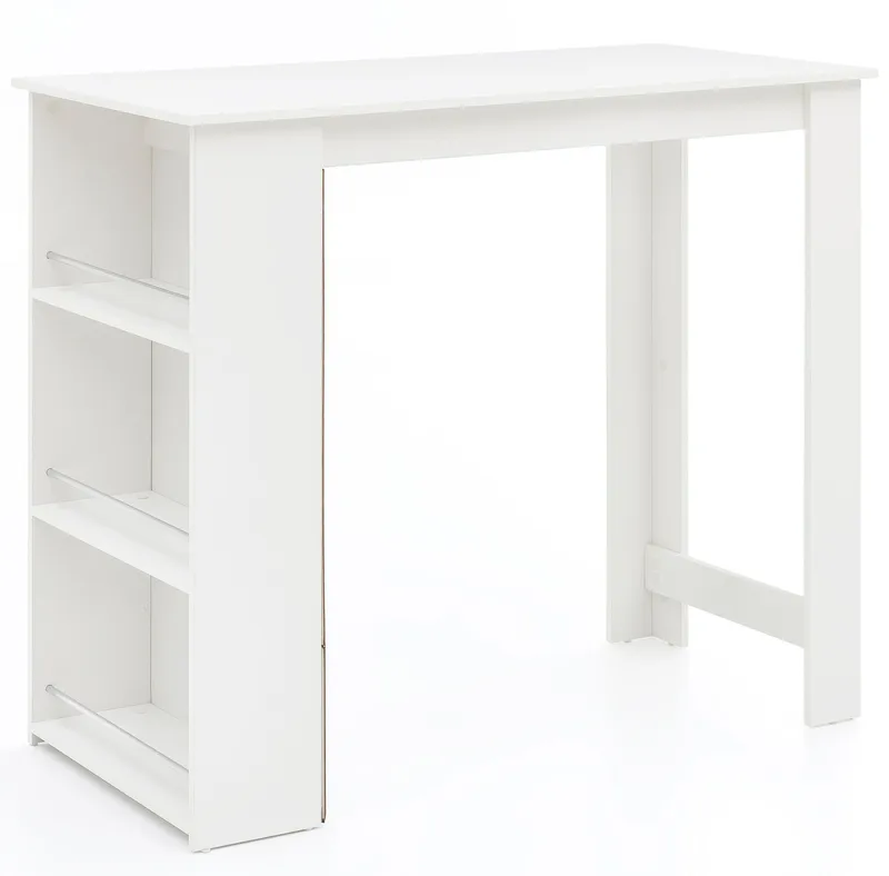 Norova Barbord 120 cm, Vit och silver