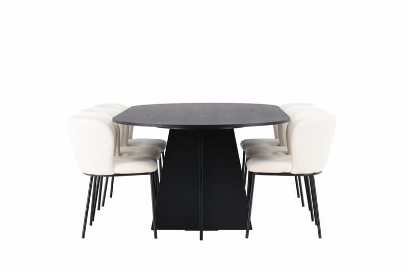 Bariso Matbord 230x115x75 cm Oval med 6 Edina Matstol - Möbler - Bord & matgrupper - Matgrupper