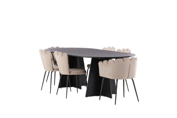 Bariso Matgrupp  230 cm Oval med 4 Limhamn stolar - Beige - Möbler - Bord & matgrupper - Matgrupper