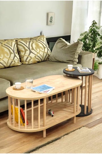 Belvo Soffbordsset 90x43x45 cm - Sapphire Oak och antracit - Möbler - Bord & matgrupper - Soffbord