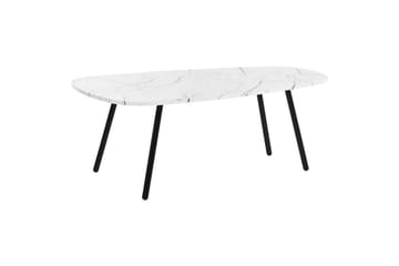 Biddle Ovalt Soffbord i Marmor - Vit|Svart - Möbler - Bord & matgrupper - Soffbord