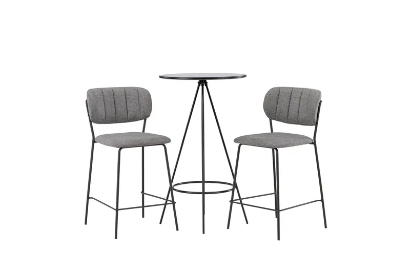 Bistro Matgrupp 60 cm Rund med 2 Bell stolar, Svart