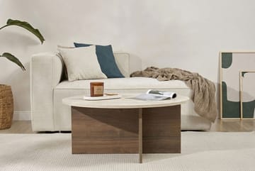 Boro Soffbord 90x40x90 cm - Travertine och Walnut - Möbler - Bord & matgrupper - Soffbord