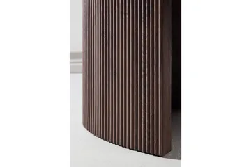 Bristol 120 cm Ovalt Soffbord i Marmor med Räfflade Träben - Mellanbrun - Möbler - Bord & matgrupper - Soffbord