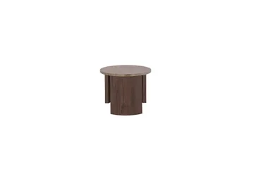 Bristol 120 cm Ovalt Soffbord i Marmor med Räfflade Träben - Mellanbrun - Möbler - Bord & matgrupper - Soffbord