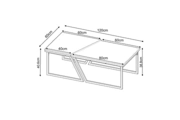Bulskoll Soffbord 120 cm - Antracit/Valnöt - Möbler - Bord & matgrupper - Soffbord