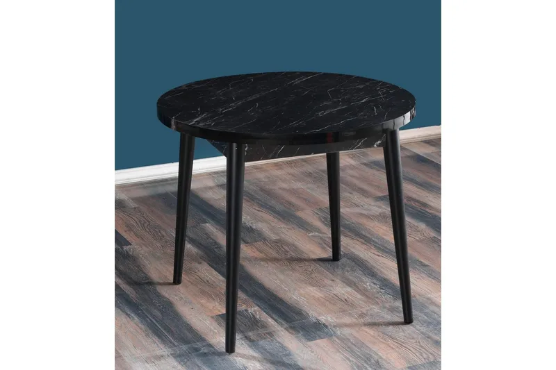 Cavuria Matbord 90 cm Rund, Svart/Vit