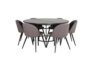 Copenhagen Matgrupp 140 cm Rund med 6 Velvet stolar - Möbler - Bord & matgrupper - Matgrupper