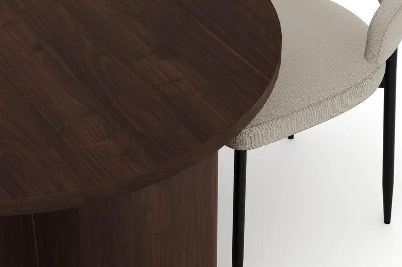 Dano Matbord 180 cm  med 4 Sawako Matstolar - Valnöt / Beige - Möbler - Bord & matgrupper - Matgrupper