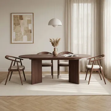 Dano Utdragbart Matbord 160-200 cm Oval - Valnöt - Möbler - Bord & matgrupper - Matbord & köksbord