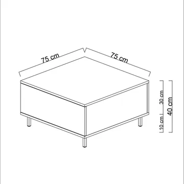 Djarhint Kvadratiskt Soffbord 75 cm med Låda i Trä - Antracit - Möbler - Bord & matgrupper - Soffbord