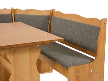 Drosbacken 7-sits Matgrupp för kök - Ljusbrunt trä och antracitfärgad klädsel - Möbler - Bord & matgrupper - Matgrupper