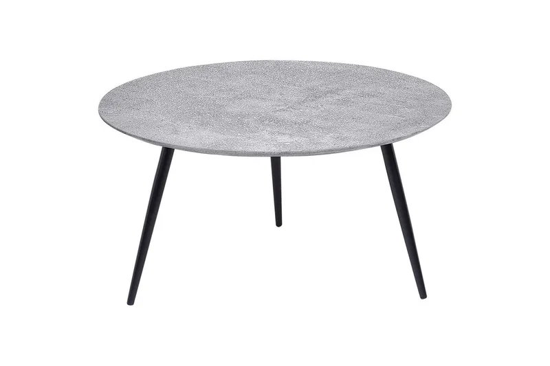 Effie Runt Soffbord i Trä och Metall med Betongeffekt, Grå