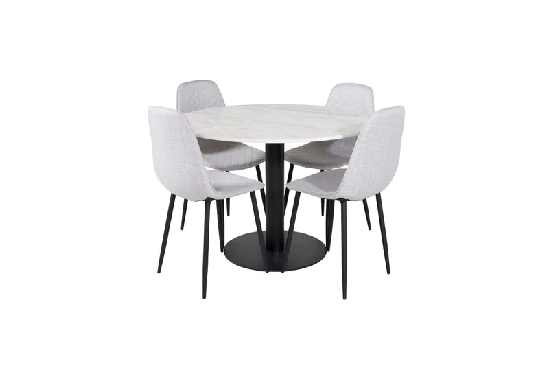 Estelle Matgrupp 106 cm Rund med 4 Polar stolar, Svart