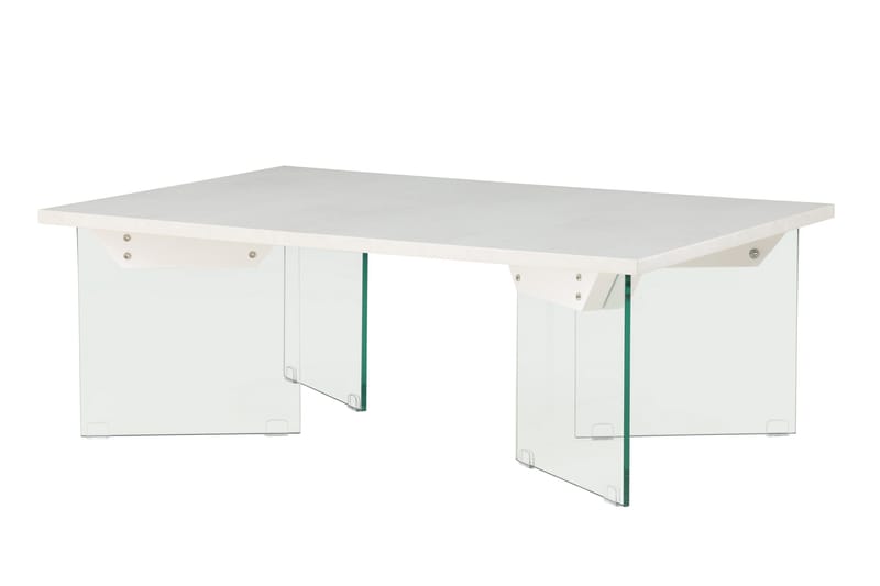 Ester Rektangulärt Soffbord i Trä och Glas - Vit - Möbler - Bord & matgrupper - Soffbord