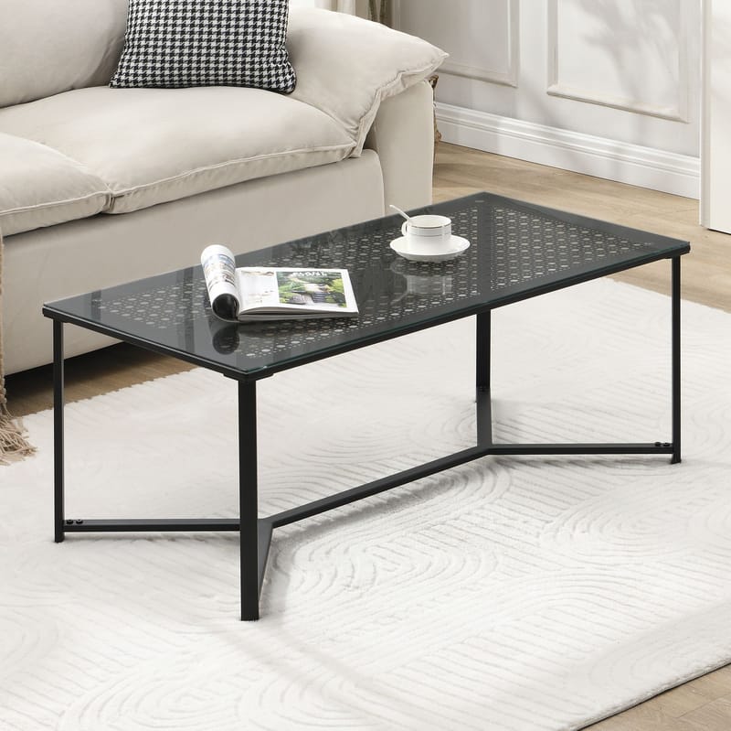 Fenara Soffbord 100 cm - Transparent och mattsvart - Möbler - Bord & matgrupper - Soffbord