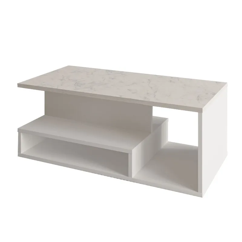 Fenlo Soffbord 90x35x44,8 cm, Vit marmor