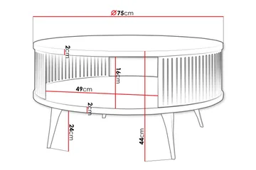 Galia Soffbord 75 cm - Svart/Vit - Möbler - Bord & matgrupper - Soffbord