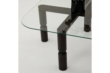 Harman Ovalt Soffbord 80 cm i Glas och Trä med Svarvade Ben - Klar - Möbler - Bord & matgrupper - Soffbord