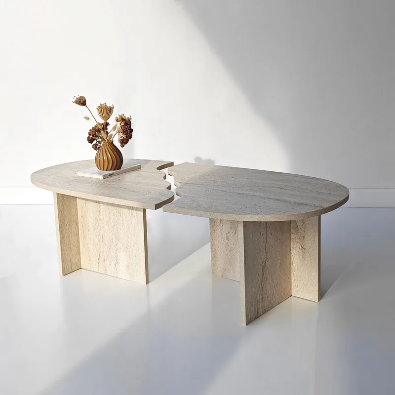 Jorvis Soffbord 120 cm Oval - Travertin - Möbler - Bord & matgrupper - Soffbord