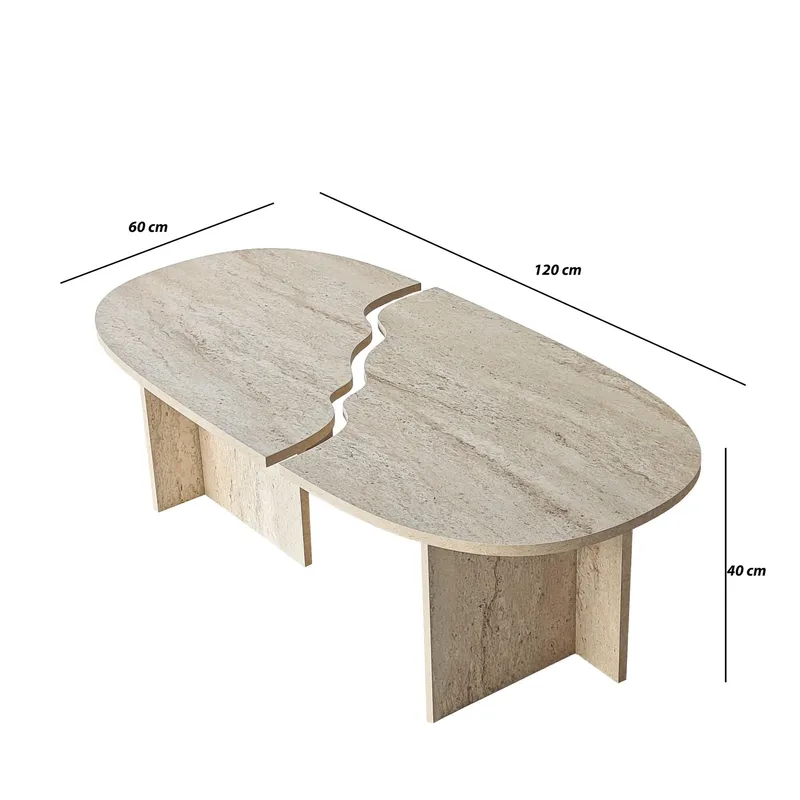 Jorvis Soffbord 120 cm Oval - Travertin - Möbler - Bord & matgrupper - Soffbord